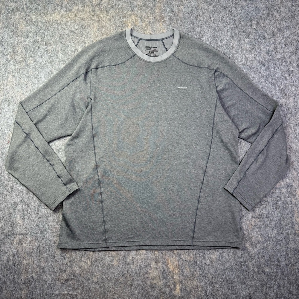 Patagonia Shirt Mens Sz XL Capilene 3 Midweight Base Layer Grey Long Sleeve Crew